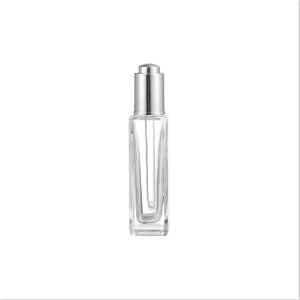 30ml Slim Square Glass Bottle With Dropper