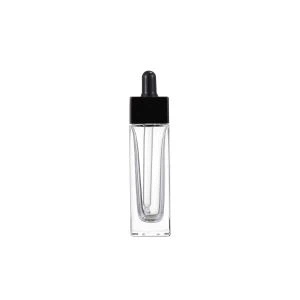 Square Glass Bottle With Square Bulb Dropper
